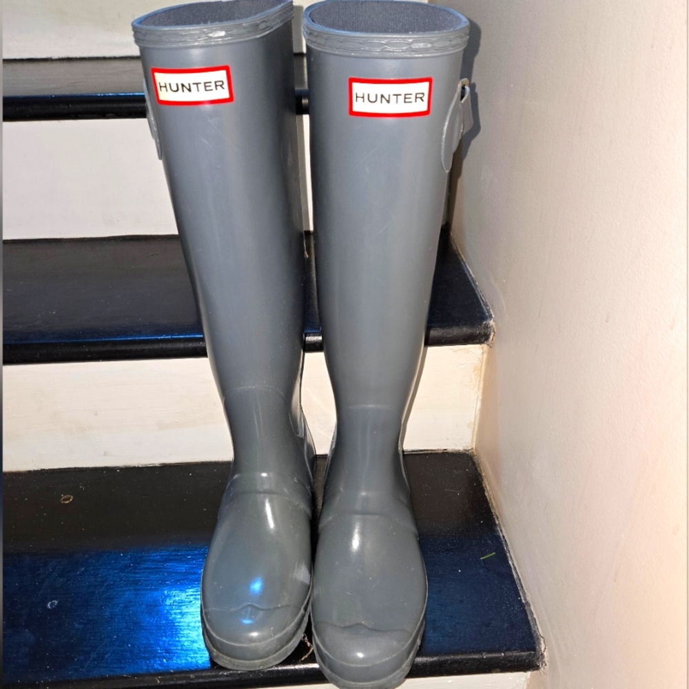 Gray Tall Hunter Boots size 9